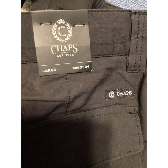 Chaps Mens Black Cargo Shorts 34 *100% Cotton Made In India Durable Design*NWT - Picture 8 of 8